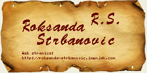 Roksanda Štrbanović vizit kartica